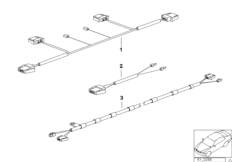 Жгуты проводов склад.верха/жесткой крыши для BMW E36 325i M50 (схема запасных частей)