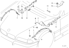 Кабельный канал для BMW E38 728i M52 (схема запасных частей)