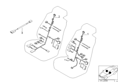 Провода комфортного сиденья с э/приводом для BMW E39 525d M57 (схема запасных частей)