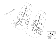 Провода контурного сиденья с э/приводом для BMW E38 L7 M73N (схема запасных частей)