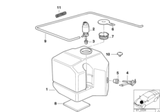 Детали моечной установки/бачок для BMW Z3 Z3 1.9 M43 (схема запасных частей)