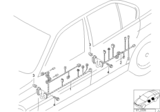 Жгуты проводов двери для BMW E60 540i N62N (схема запасных частей)