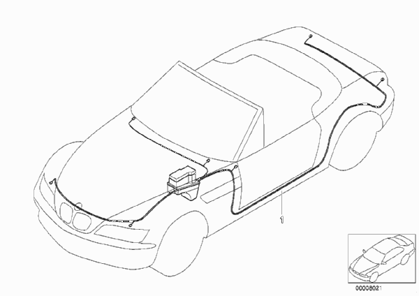 Основной жгут проводов для BMW Z3 Z3 M3.2 S50 (схема запчастей)