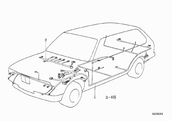 Жгут проводов для BMW E30 325i M20 (схема запчастей)