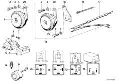 Сирена/реле/разл.переключатели для BMW 248 R45/N 0 (схема запасных частей)
