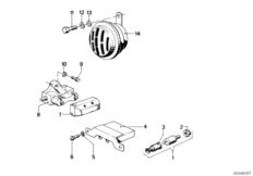 Сирена/ выключатель стоп-сигналов для BMW 2476 R50/5 0 (схема запасных частей)