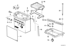 Аккумуляторная батарея для BMW 89V1 K 100 RS (0523,0533) 0 (схема запасных частей)