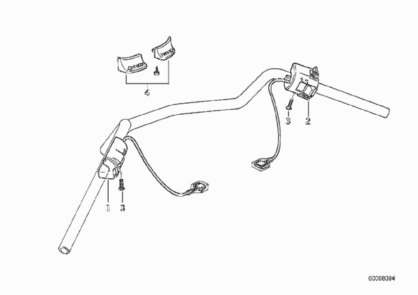 Комбинированный выключатель на руле для BMW R22 R 850 RT 02 (0417) 0 (схема запчастей)
