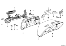 Детали комбинации приборов для BMW E23 728 M30 (схема запасных частей)