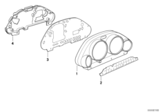 Детали комбинации приборов для BMW Z1 Z1 M20 (схема запасных частей)