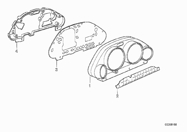 Детали комбинации приборов для BMW Z1 Z1 M20 (схема запчастей)