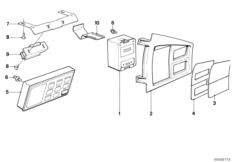 Дополнительные информационные приборы для BMW E28 520i M20 (схема запасных частей)