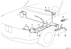система поддержания заданной скорости для BMW E32 730i M30 (схема запасных частей)