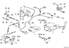 система поддержания заданной скорости для BMW E28 528i M30 (схема запасных частей)