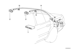 Система охран.сигнализации с ультразв. для BMW E32 730iL M60 (схема запасных частей)