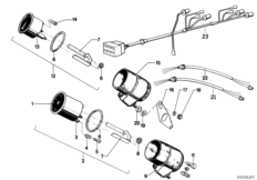 Дополнительные приборы для BMW 2474 R 100 S 0 (схема запасных частей)