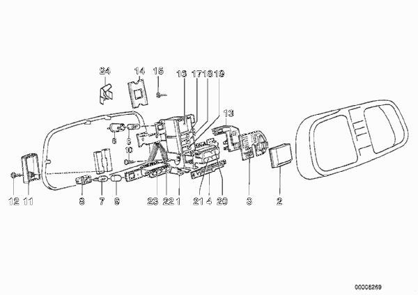 Детали комбинации приборов для BMW K569 K 75 85 (0562,0571) 0 (схема запчастей)