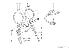 Панель приборов для BMW 2473 R 100 R Mystik 94 0 (схема запасных частей)