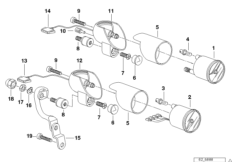 Дополнительные приборы спецавтомобиля для BMW 259R R 1100 R 94 (0402,0407) 0 (схема запасных частей)