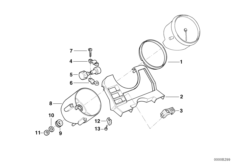 Панель приборов/дополнительные элементы для BMW 259R R 1100 R 94 (0402,0407) 0 (схема запасных частей)