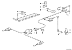 Фары-регулировка угла наклона фар для BMW E32 730i M30 (схема запасных частей)