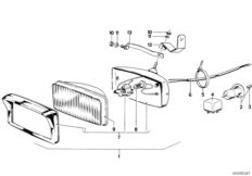 Комплект дооснащ.противотуманной фары для BMW E12 520i M10 (схема запасных частей)