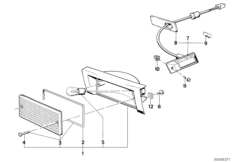Фонарь указателя поворота Пд/Пд Бок для BMW E30 325e M20 (схема запасных частей)