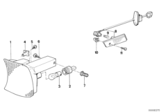 Фонарь указателя поворота для BMW E34 518i M40 (схема запасных частей)