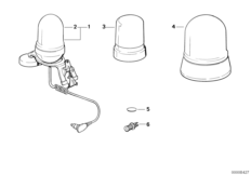 Вращающийся проблесковый фонарь для BMW E34 520i M20 (схема запасных частей)