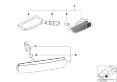Дополнительные/боковые габаритные фонари для BMW Z3 Z3 M3.2 S54 (схема запасных частей)