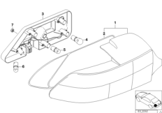 Блок задних фонарей для BMW Z3 Z3 M3.2 S50 (схема запасных частей)