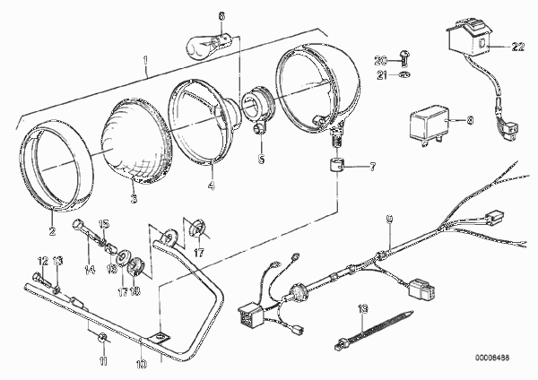 Проблесковый фонарь для BMW 248 R45 0 (схема запчастей)