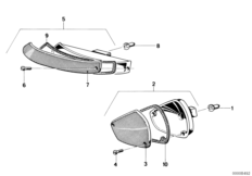 Фонарь указателя поворота Пд для BMW 2478 R 100 RS 0 (схема запасных частей)