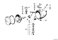 Установочные детали фары для MOTO 2476 R60/5 0 (схема запасных частей)