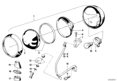Проблесковый фонарь для MOTO 2476 R75/6 0 (схема запасных частей)