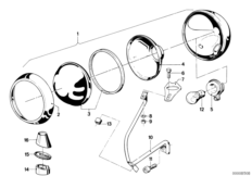 Проблесковый фонарь Bosch для MOTO 2477 R 60 TIC 0 (схема запасных частей)