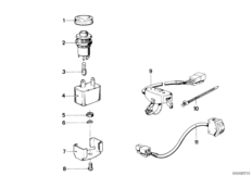 Выключатель проблескового фонаря для BMW 2474 R 100 RS 0 (схема запасных частей)