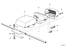 Детали блока задних фонарей для BMW 2477 R 80 TIC 0 (схема запасных частей)