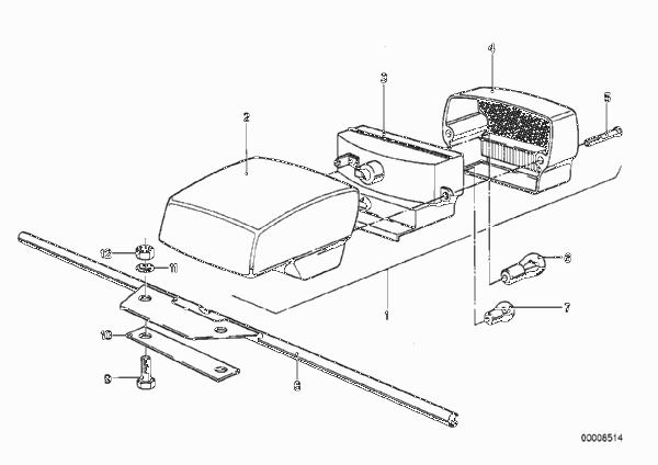 Детали блока задних фонарей для BMW 2477 R 75 /7 0 (схема запчастей)
