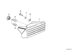 Блок задних фонарей для BMW K589 K 100 RS 83 (0502,0503,0513) 0 (схема запасных частей)