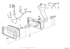 Дополнительная фара для BMW K589 K 100 83 (0501,0511) 0 (схема запасных частей)