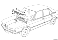 Перегородка системы отопления для BMW E12 528 M30 (схема запасных частей)