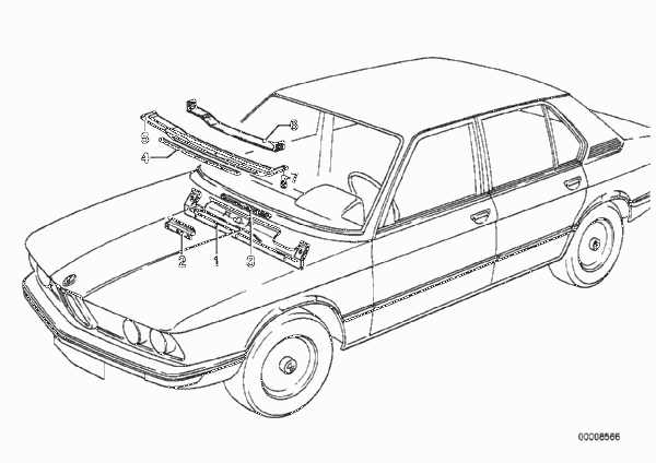 Перегородка системы отопления для BMW E12 518 M10 (схема запчастей)