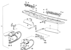 Перегородка кондиционера/заслонки для BMW E23 732i M30 (схема запасных частей)