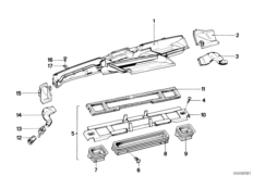 Вентиляционный канал для BMW E23 745i M30 (схема запасных частей)