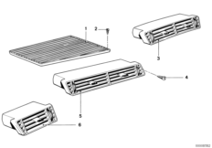 Вентиляционная решетка для BMW E23 733i M30 (схема запасных частей)