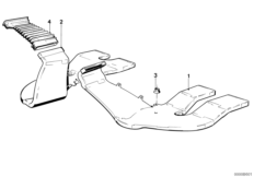 Канал горячего воздуха задн.ч.салона для BMW E30 325e M20 (схема запасных частей)