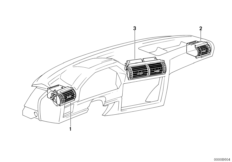 Вентиляционная решетка для BMW E30 318i M10 (схема запасных частей)