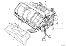 Отопитель Behr для BMW E34 540i M60 (схема запасных частей)