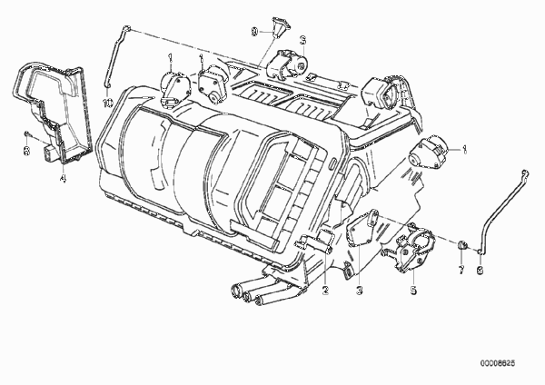 Сервопривод/соединительная тяга Behr для BMW E32 730i M30 (схема запчастей)